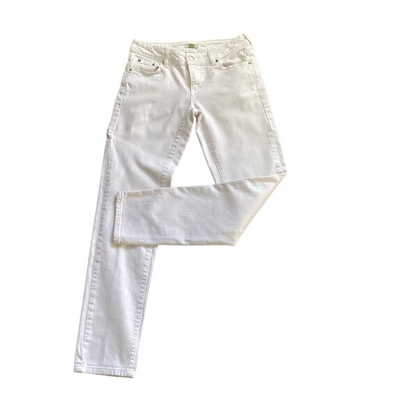 Garnet Hill Classic 5-Pocket Slim Straight Jeans Sz 2 (29x30") White #180i - Picture 4 of 11